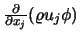 $ {\partial \over \partial x_j} (\varrho u_j \phi) $
